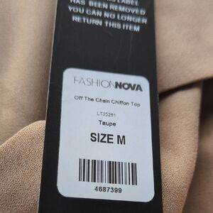 Fashion Nova Taupe Chiffon Blouse